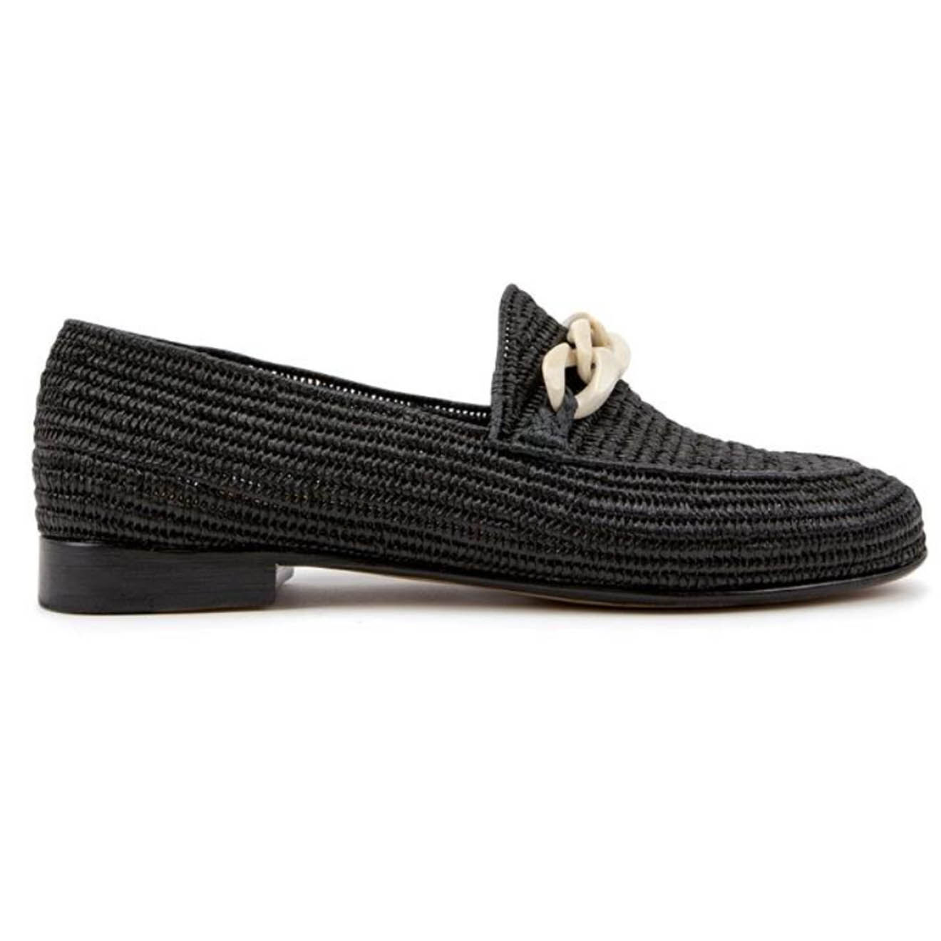 Mocassins en Raphia Lucie noirs
