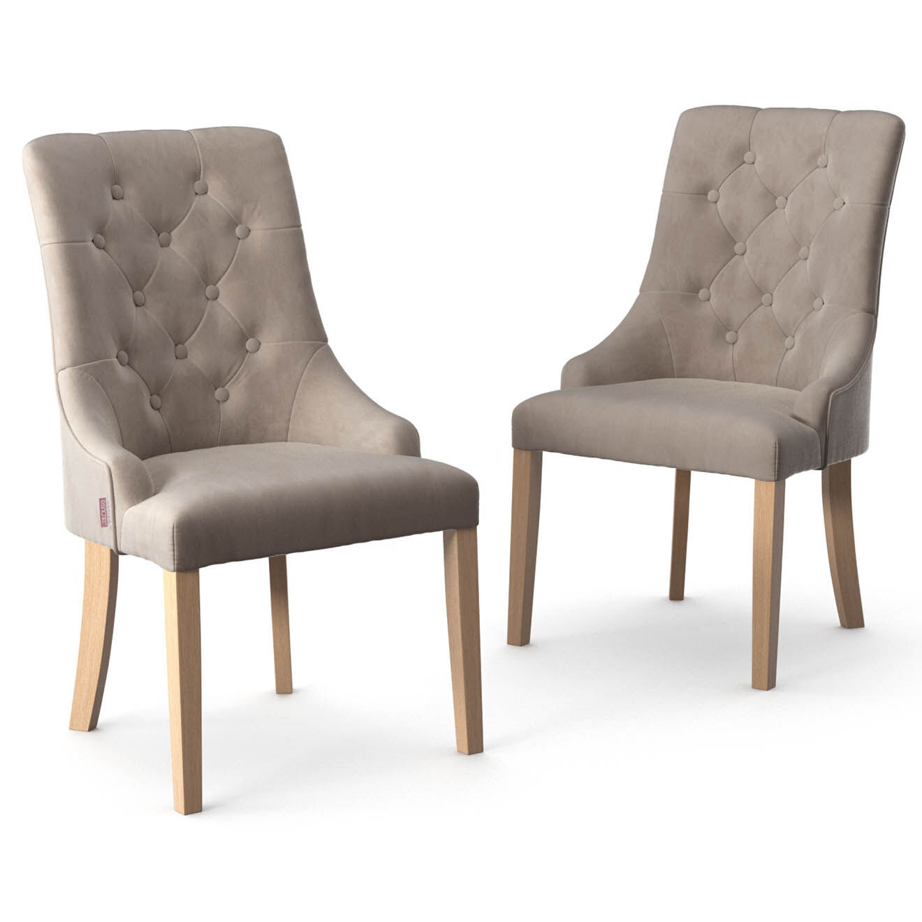 2 Chaises Chiara beiges - 56x65x97 cm