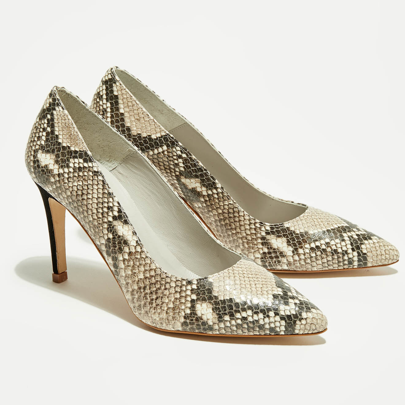 Escarpins en Cuir python Baile blancs - Talon 8 cm