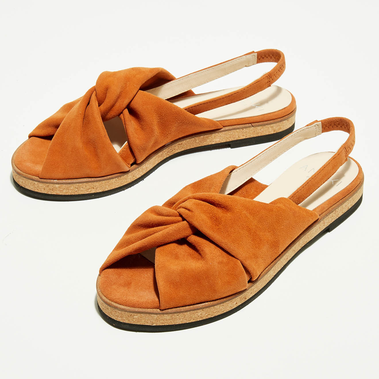 Sandales en Velours de Cuir Mismi brandy