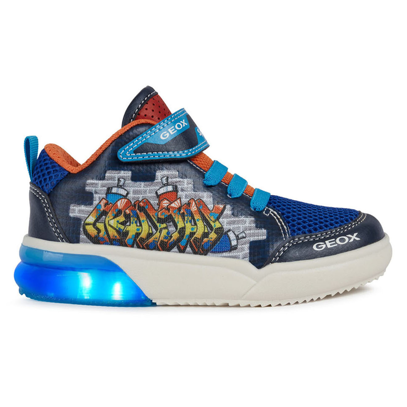 Sneakers montantes Grayjay bleu marine/orange