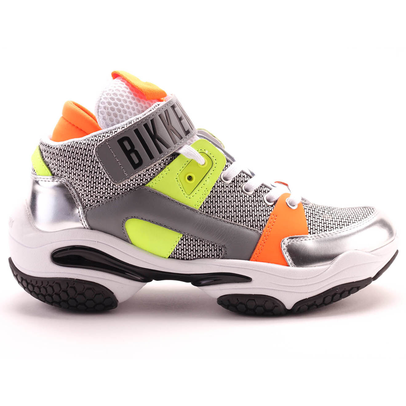 Sneakers montantes Platon en Cuir multicolore/argenté/orange