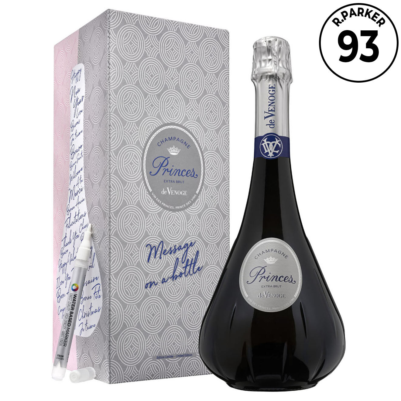 1 Champagne Extra Brut Princes de Venoge - Message on a Bottle éd. Limitée 75cl