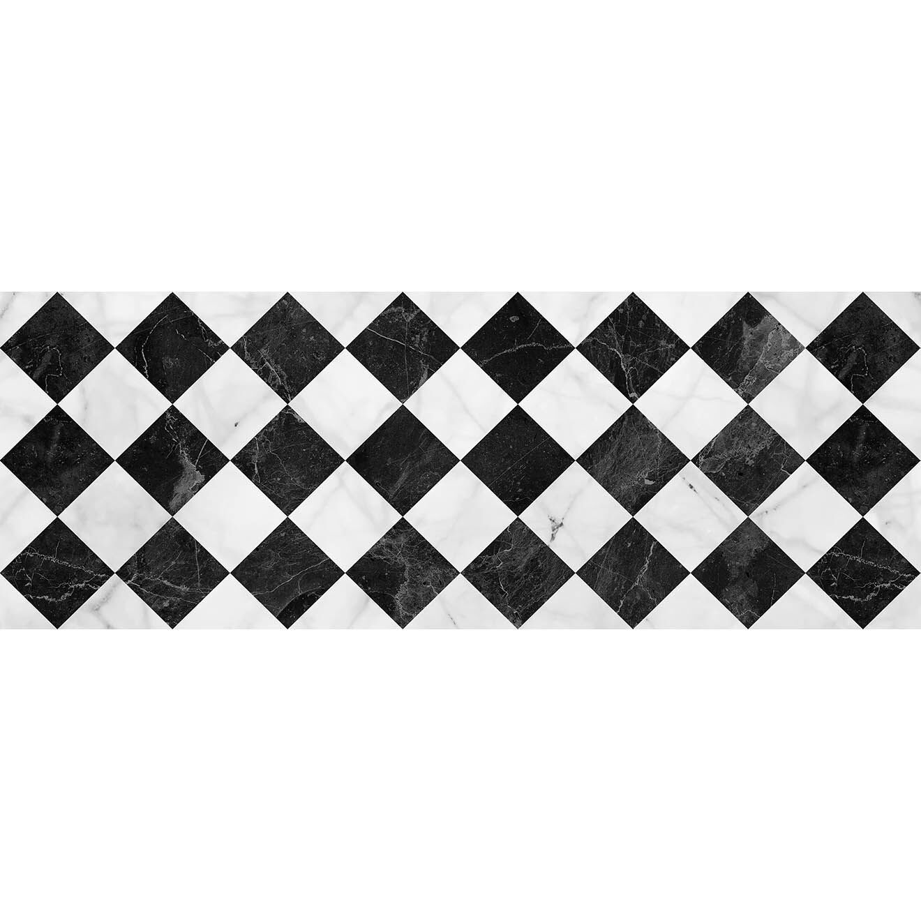 Tapis Gadir noir/blanc - 66x180 cm