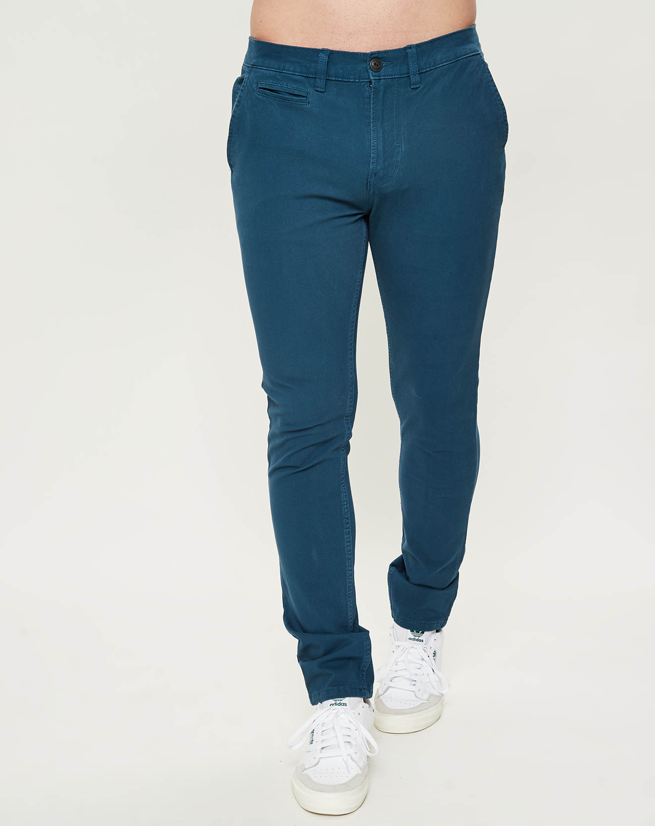 Pantalon chino slim Flex bleu canard