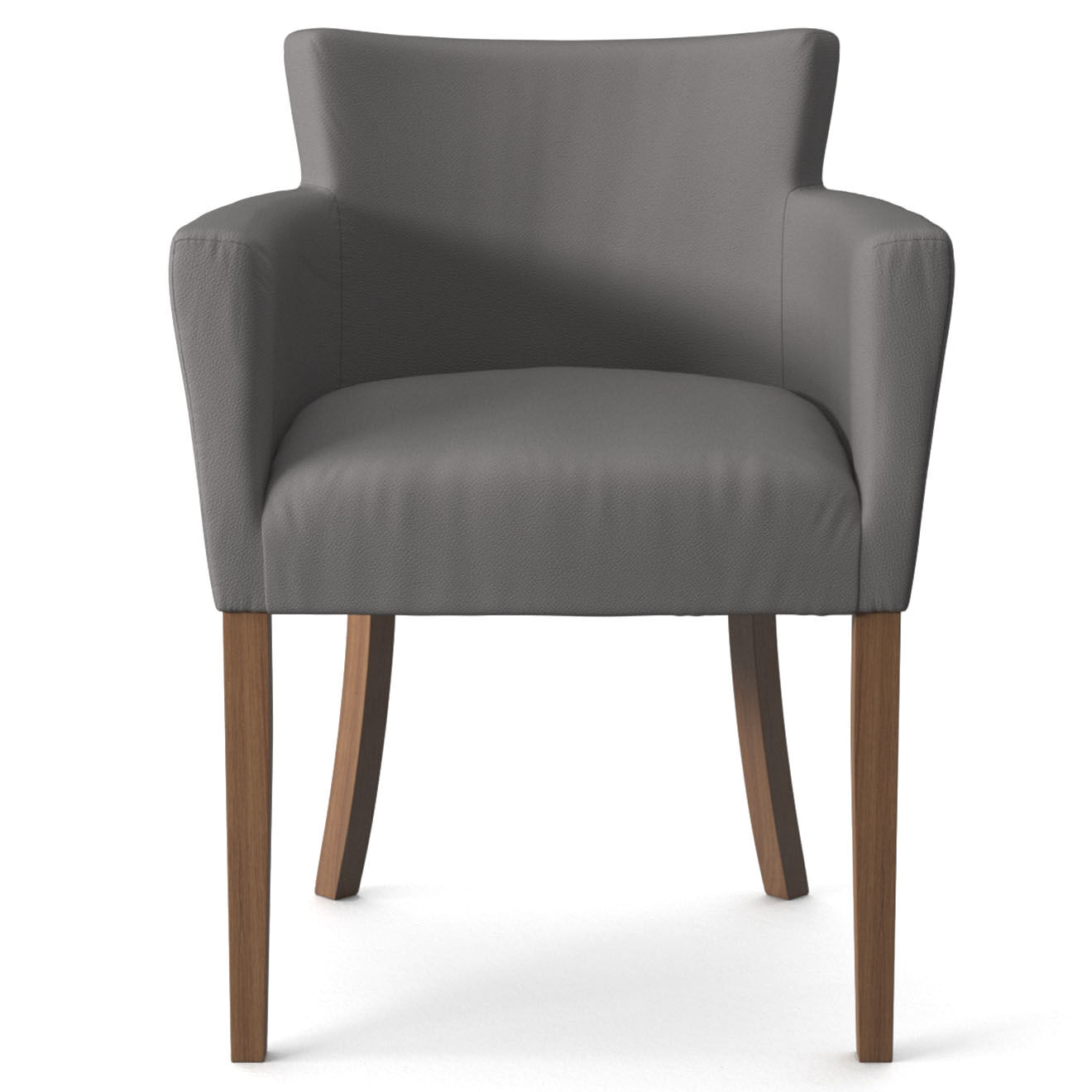 Fauteuil Santal toucher simili gris - 60x60x80 cm