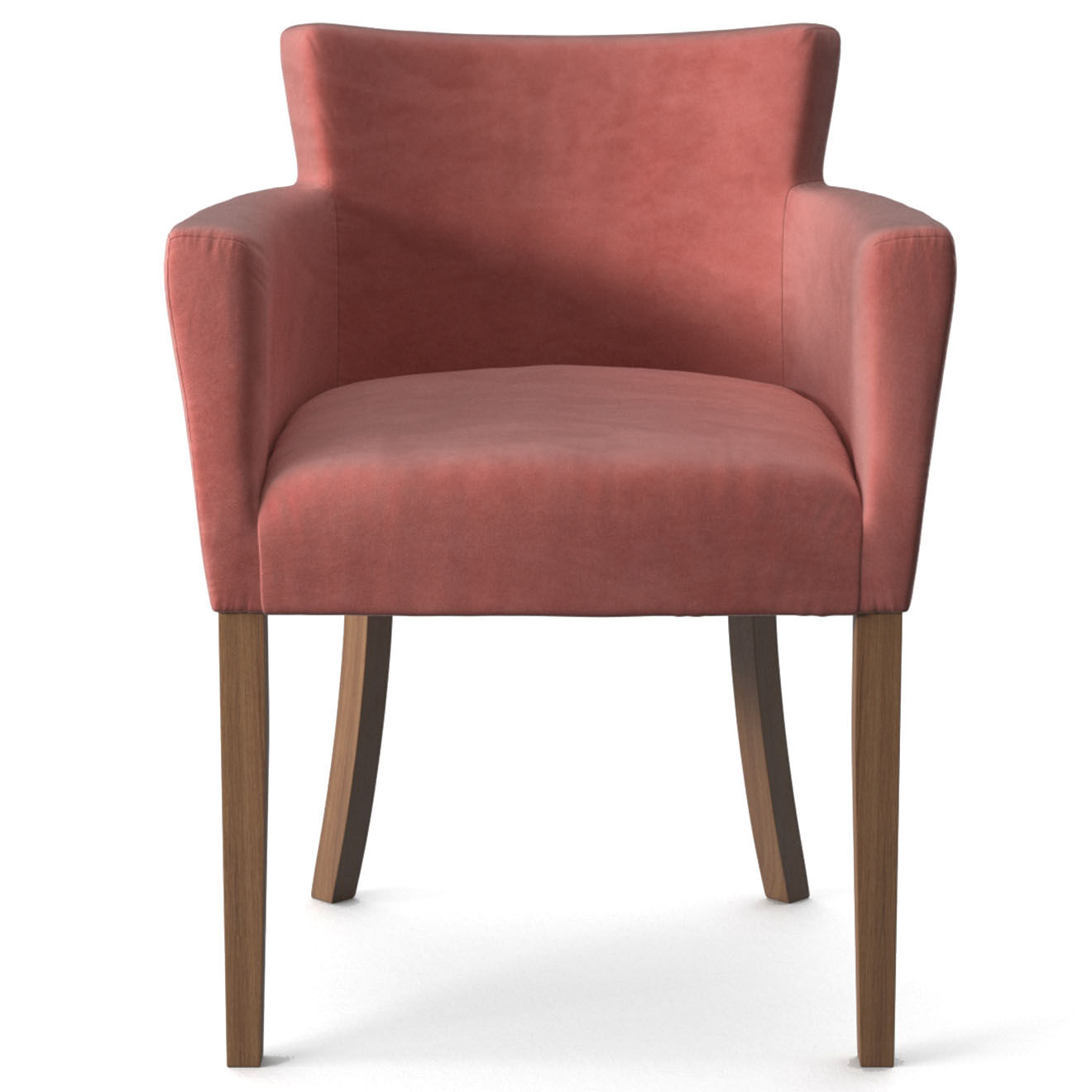 Fauteuil Santal toucher velours vieux rose - 60x60x80 cm
