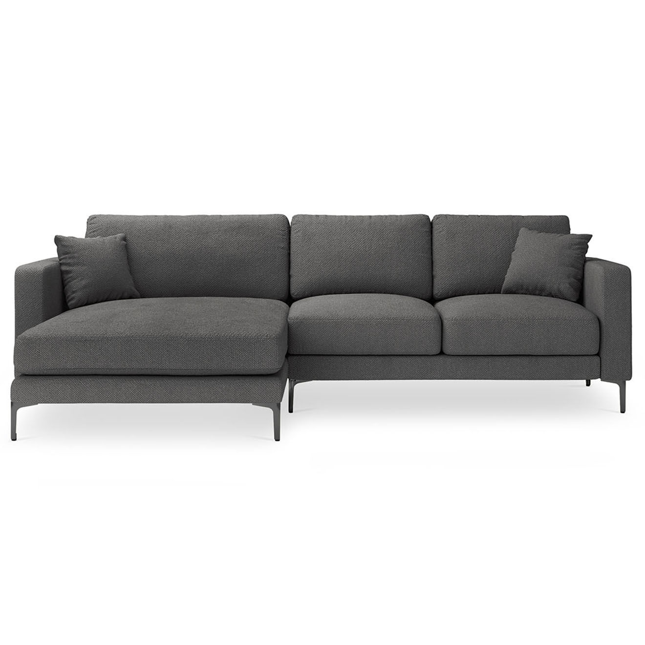 Canapé d'angle gauche 4 places Poème gris foncé - 248x160x90 cm