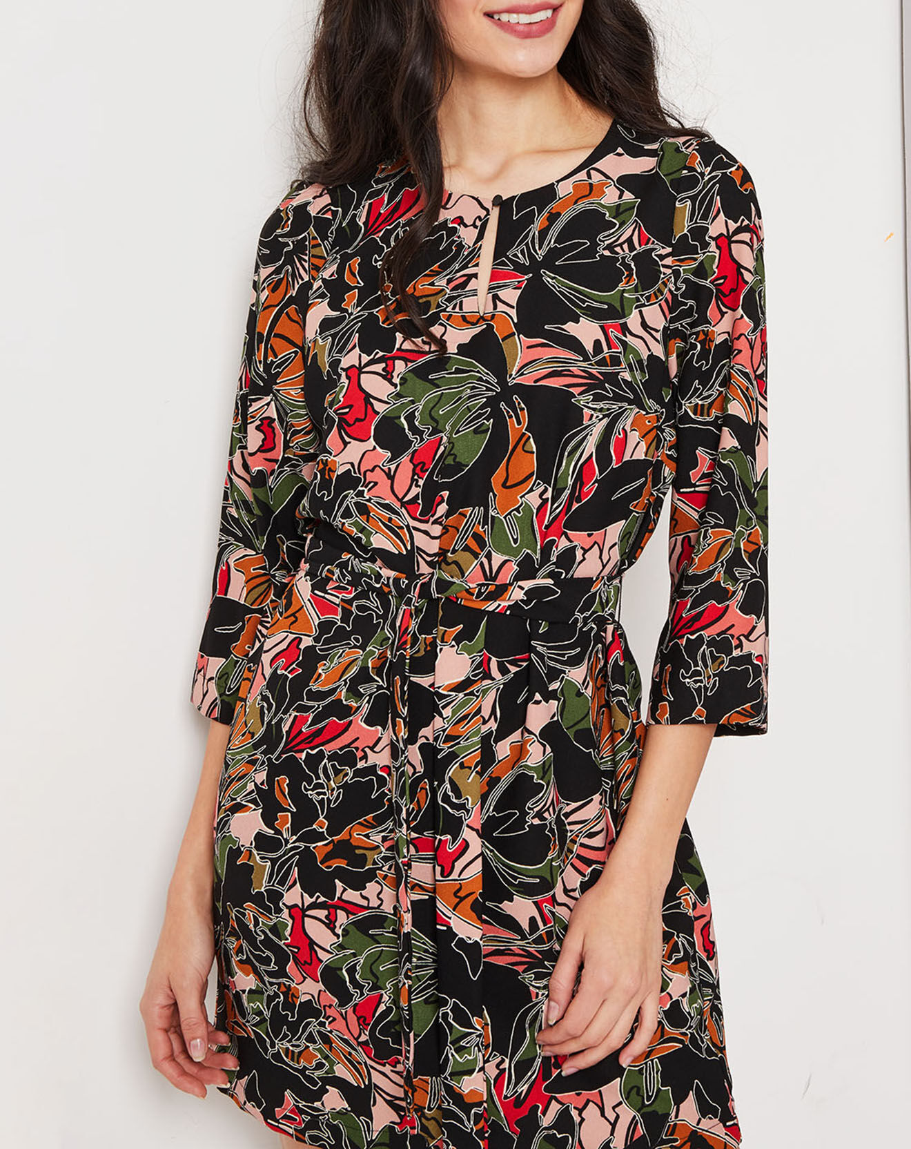 Robe courte Candy imprimée noire