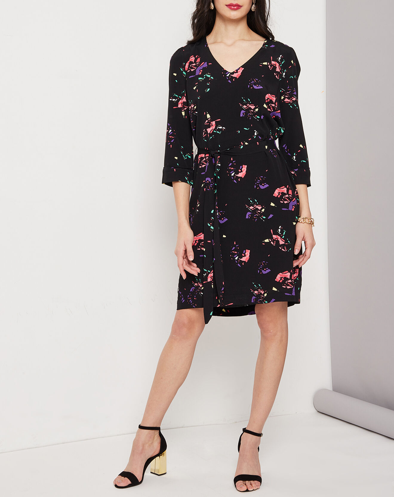 Robe Clio imprimée noir/multicolore