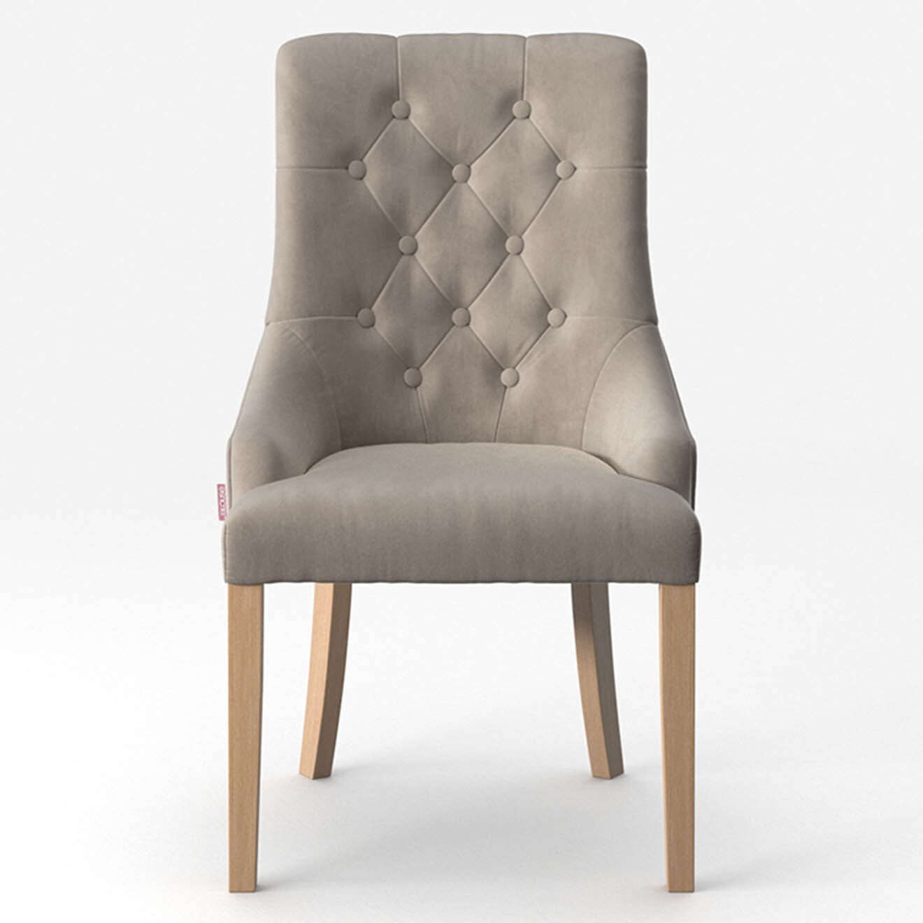 Chaise toucher Velours Chiara beige - 56x65x97 cm