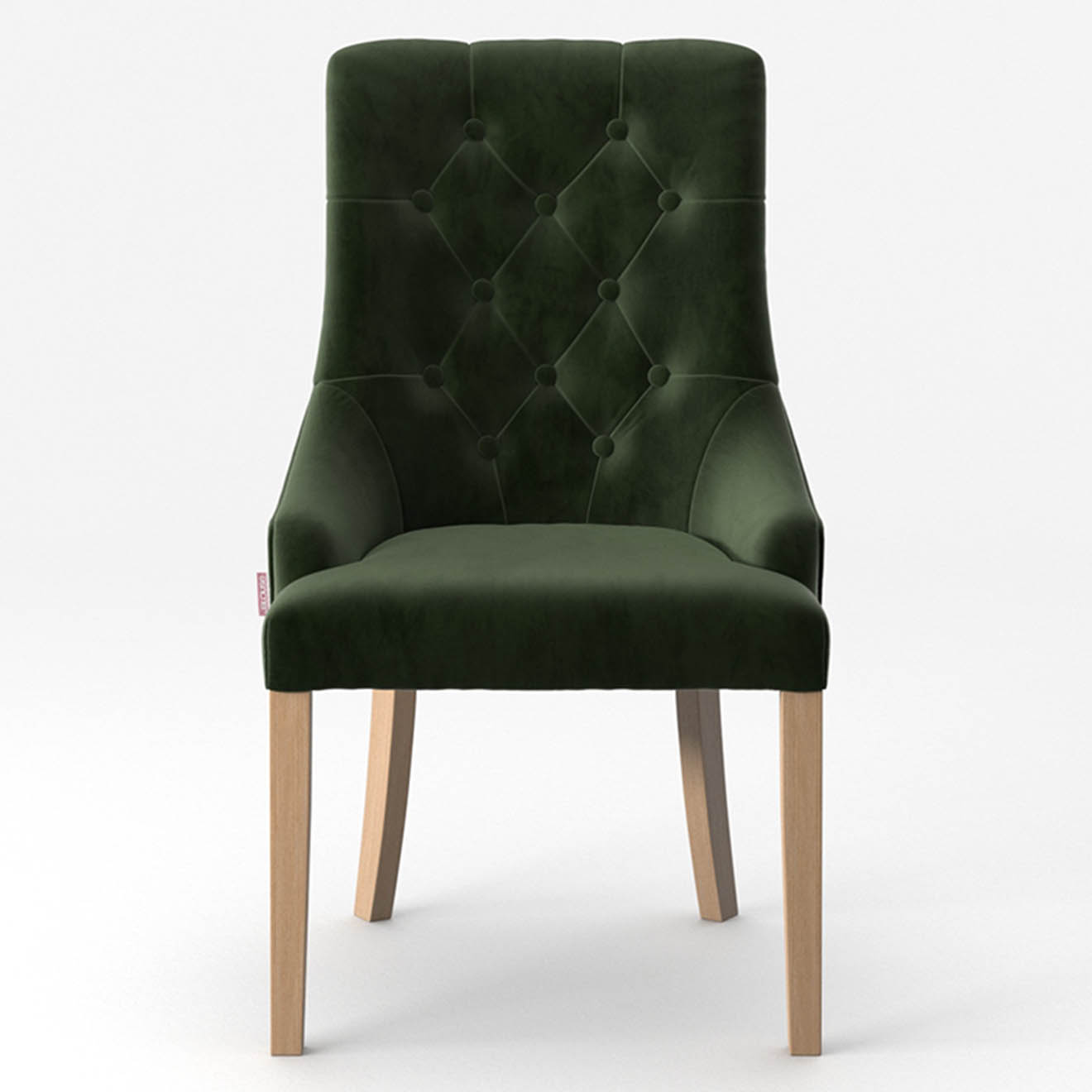 Chaise toucher Velours Chiara vert foncé - 56x65x97 cm