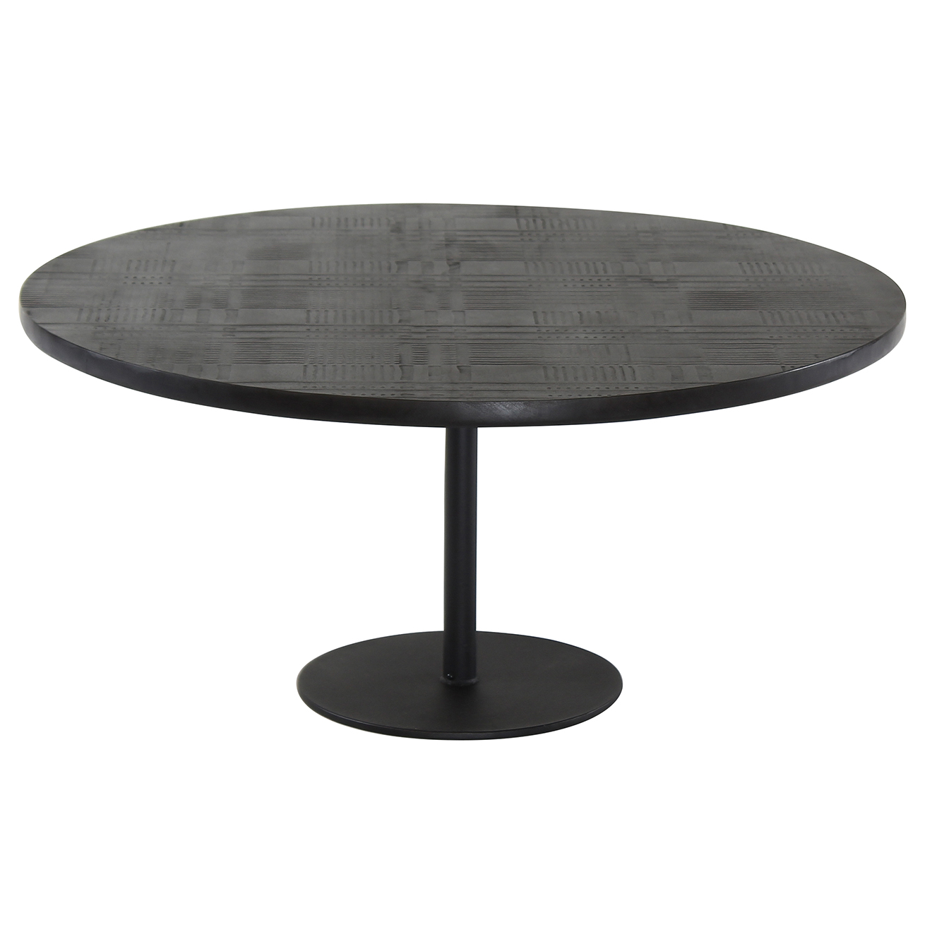 Now's home - Table basse ronde en bois de manguier noire - 80x80x38 cm