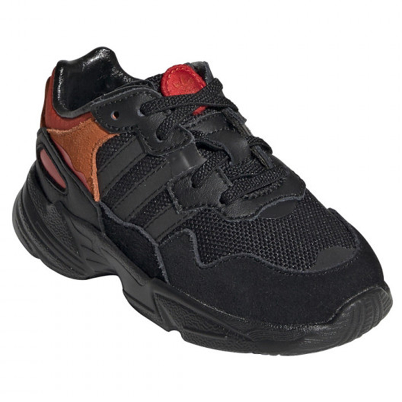 Adidas - Baskets en Velours de Cuir & Mesh Yung-96 El I noir/orange