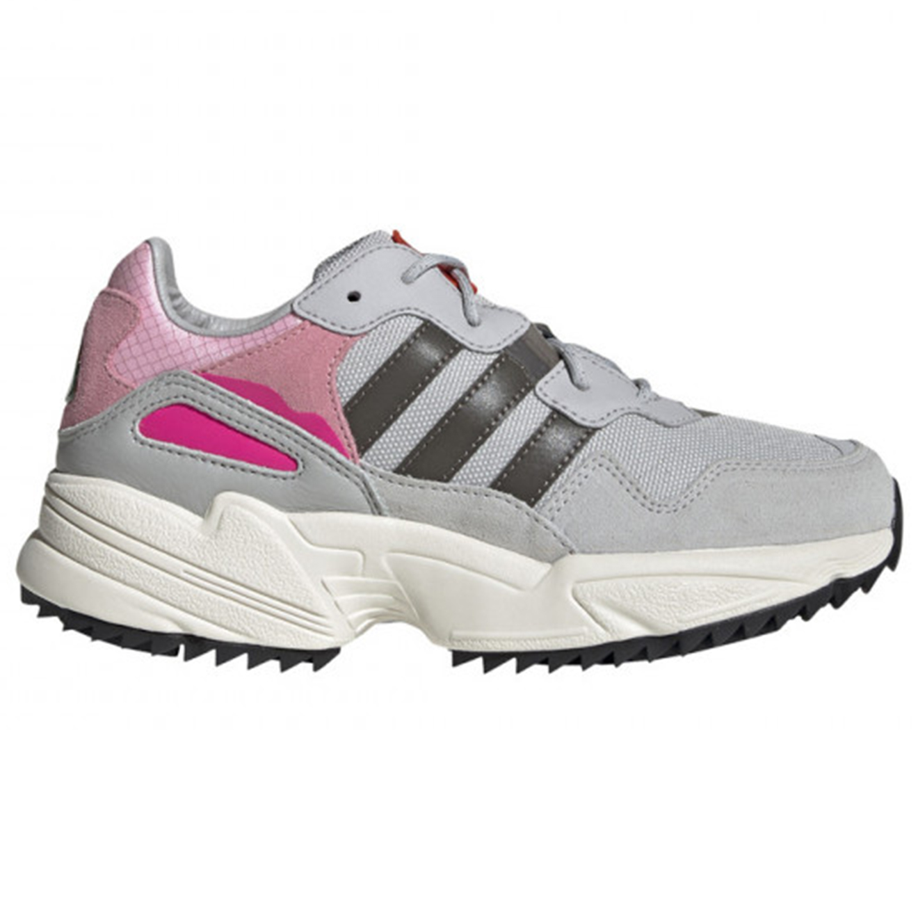 Adidas - Baskets en Velours de Cuir & Mesh Yung-96 J gris/rose