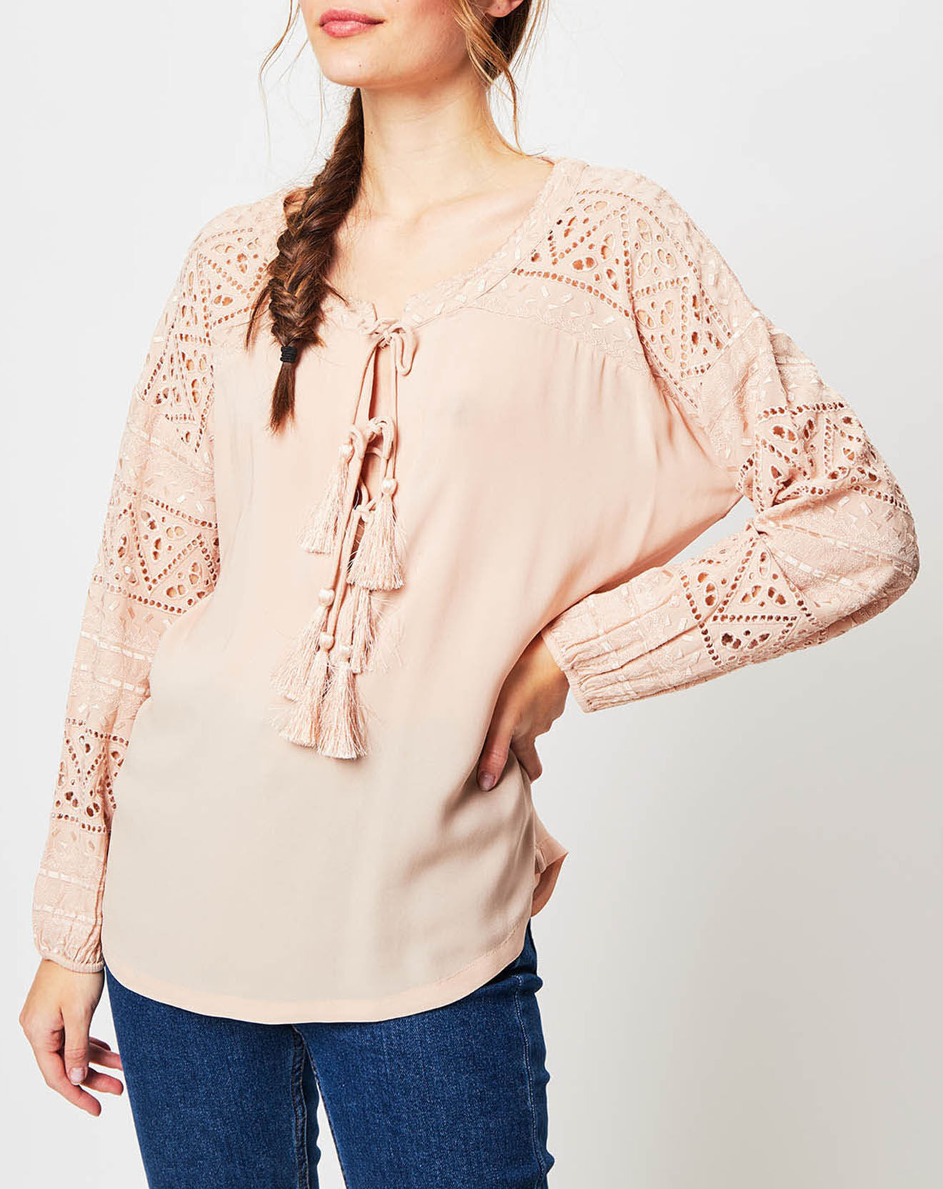 Blouse brodée Neptune nude