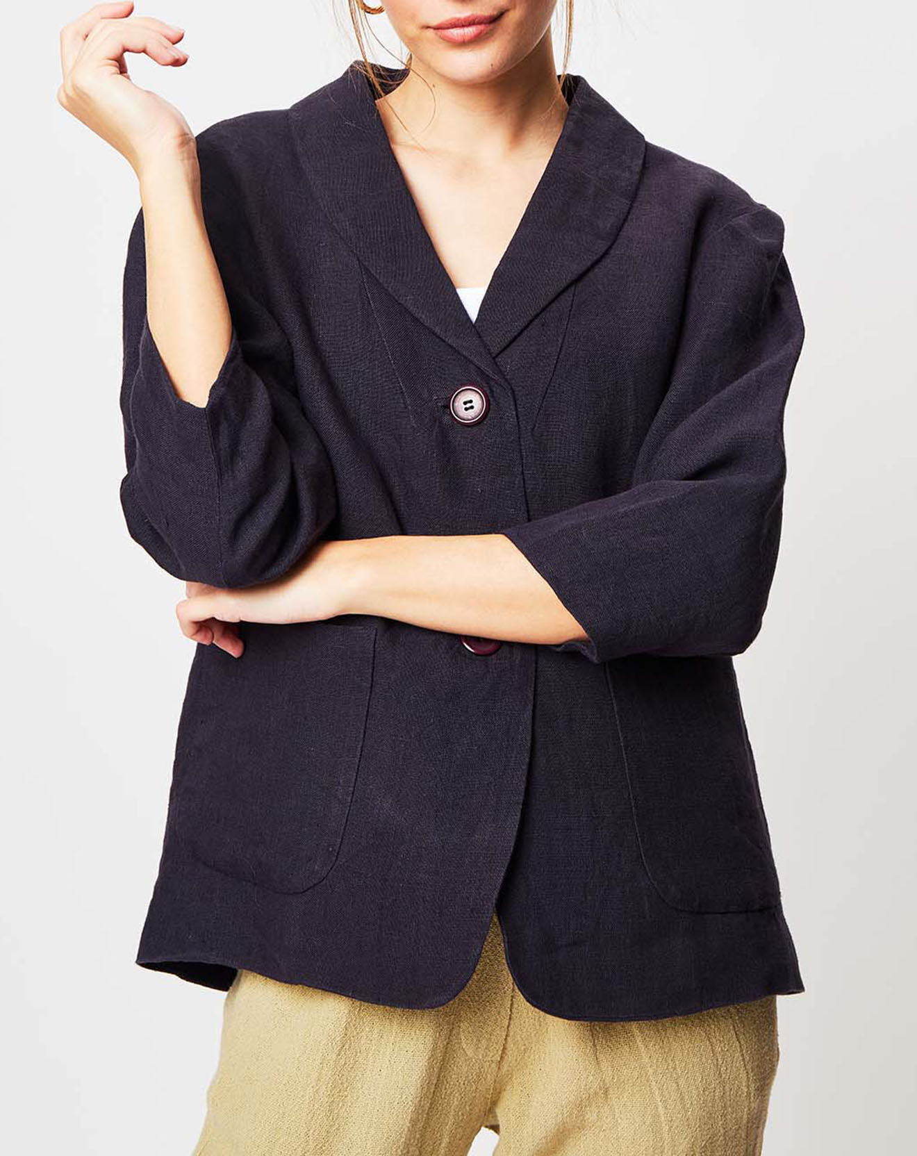 Veste 100% Lin violet