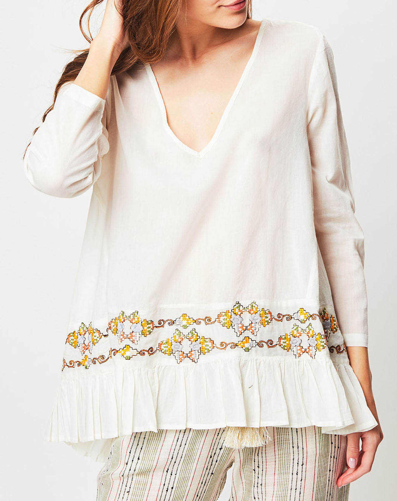 Tunique Matt brodée écrue