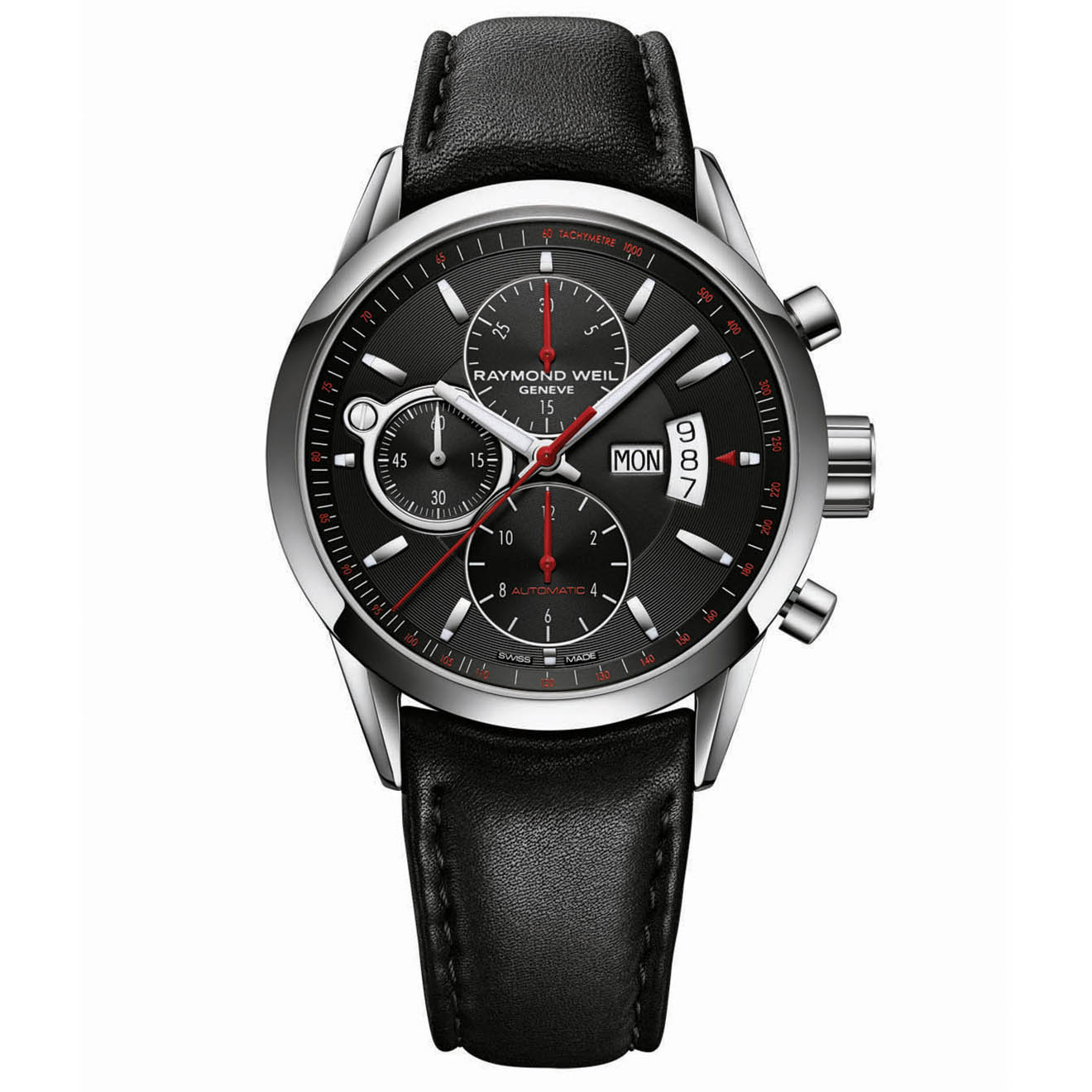 Raymond Weil - Montre Homme en Cuir Freelancer Automatique noire