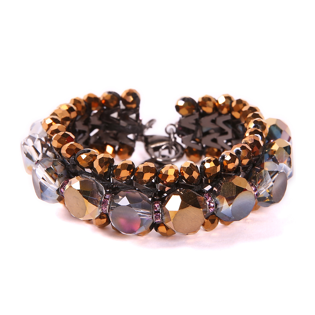 isabel garcia - bracelet garance violet/bronze