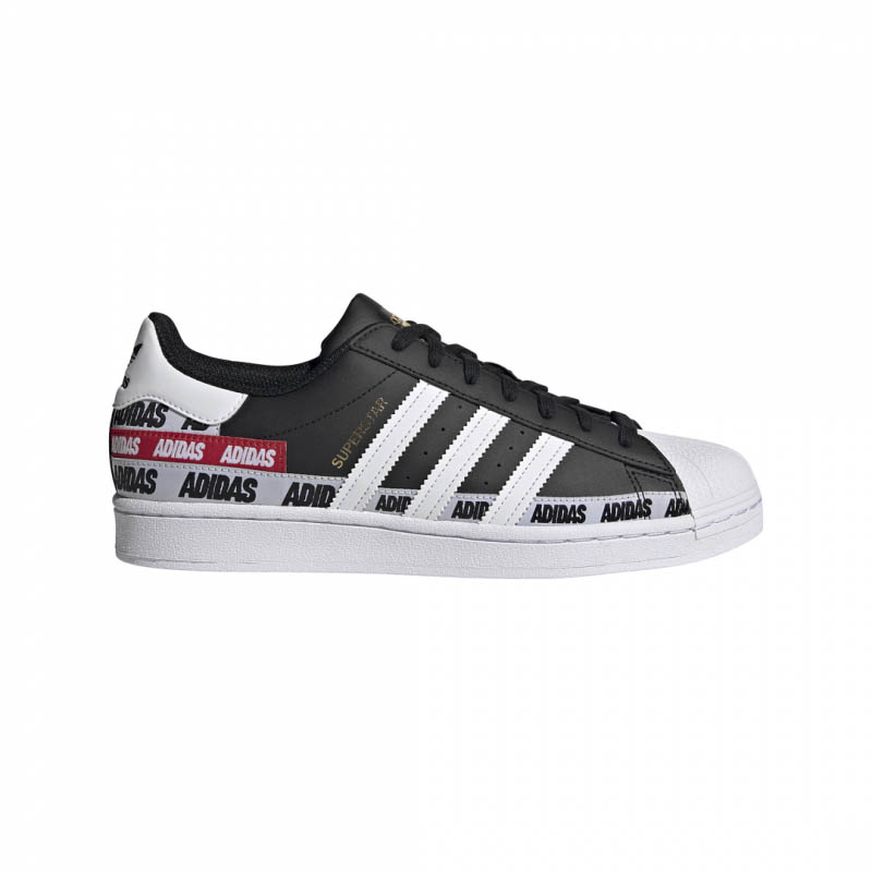 Adidas - Baskets en Cuir Superstar noir/blanc