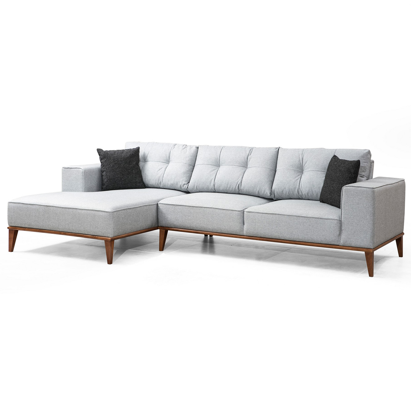 Atelier del Sofa - Canapé d'angle gauche Montana gris clair - 288x160x85 cm