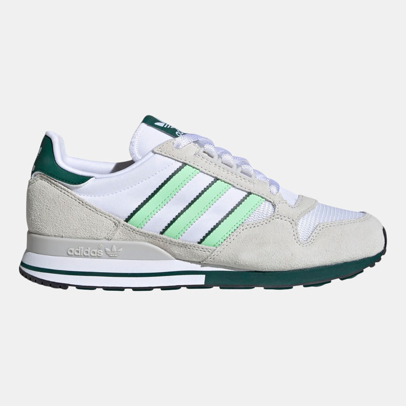 Adidas - Baskets en Velours de Cuir Zx 500 blanc/vert