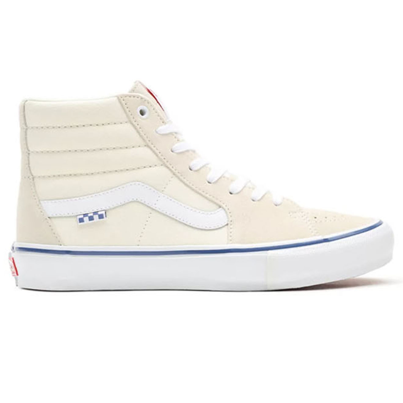 Vans - Sneakers en Toile et Velours de Cuir Sk8-Hi blanc cassé