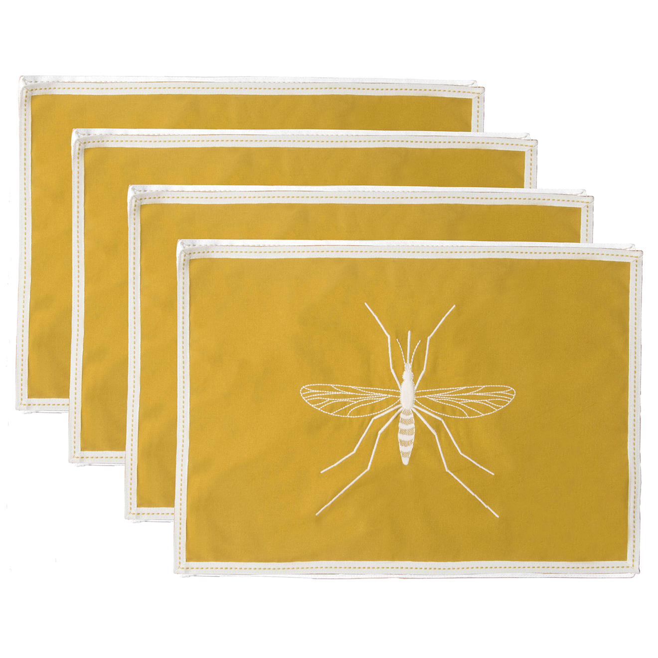 4 Sets de table en Coton Mosquito jaune zest - 50x35 cm
