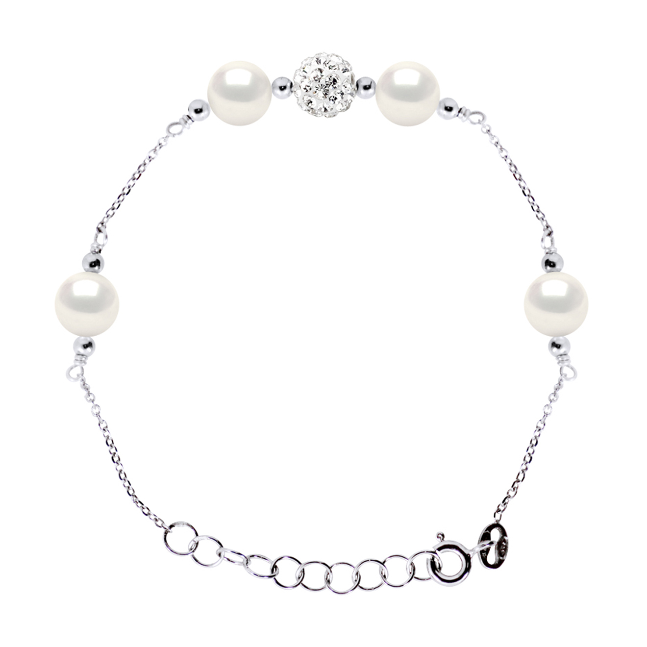 pearl addict - bracelet argent & perles d'eau douce blanches