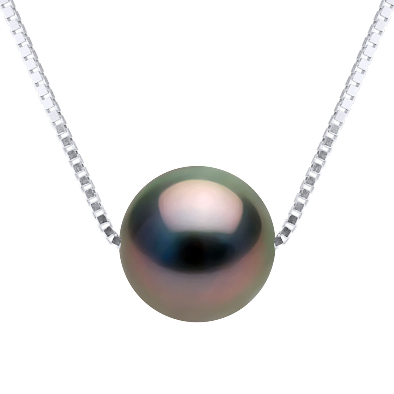 pearl addict - collier sylviane argent & perle de tahiti gris/vert