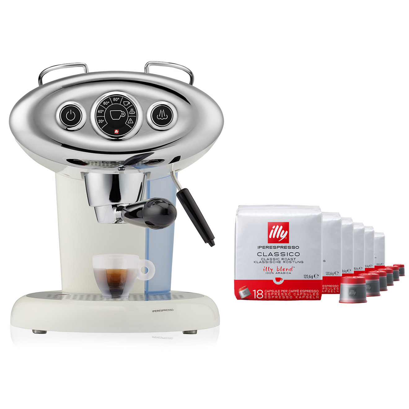 Illy - Machine X7.1 Iperespresso blanche + 6x18 capsules Iperespresso Classico