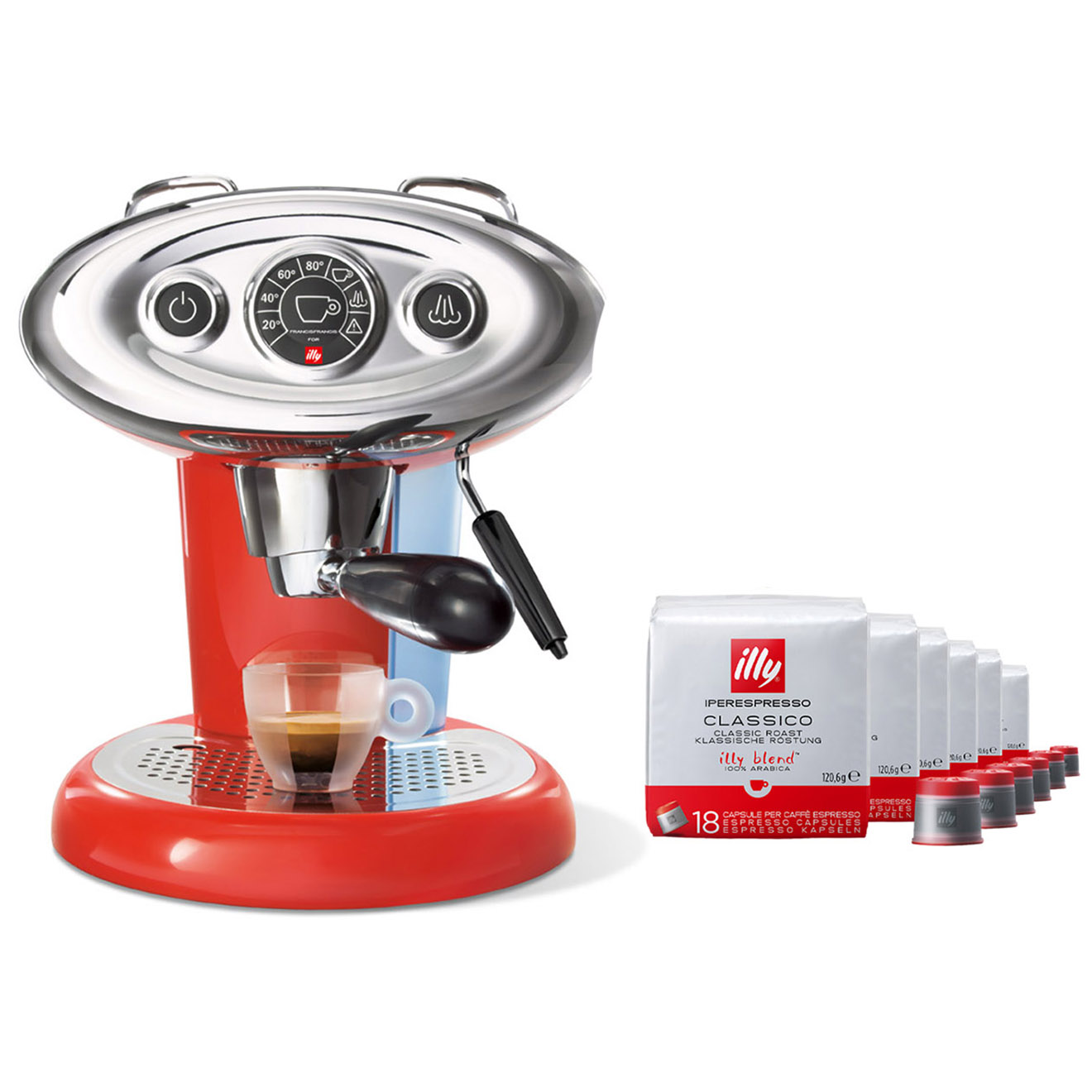 Illy - Machine X7.1 Iperespresso rouge + 6x18 capsules Iperespresso Classico