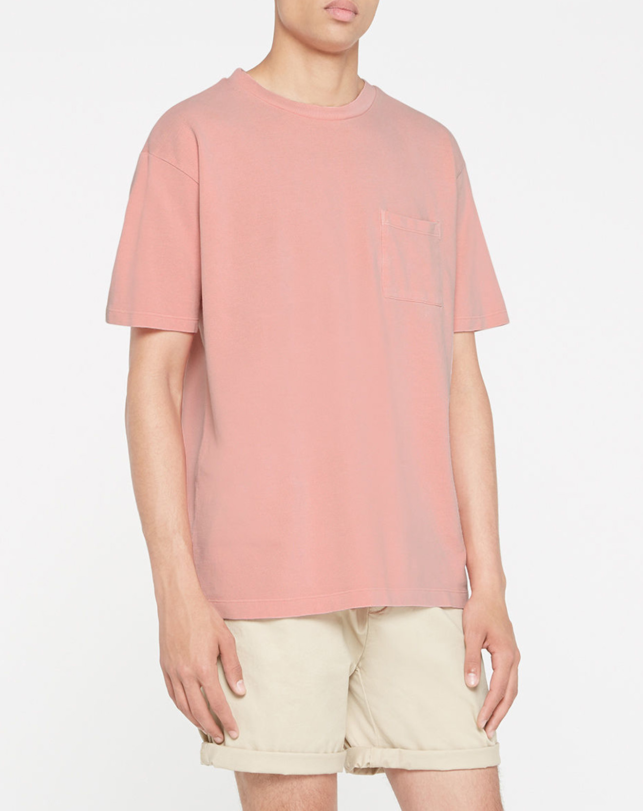 Scotch & Soda - T-Shirt en Coton bio Garmentdyed rose clair