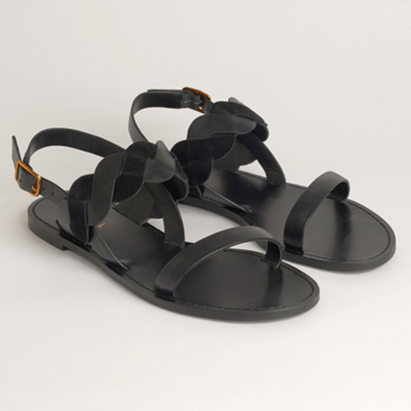 caroll - sandales en cuir samia noire