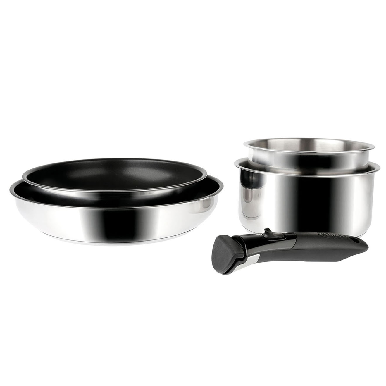 Sitram - Batterie de cuisine induction Sitramovible Arpege gris/noir - 5 pièces