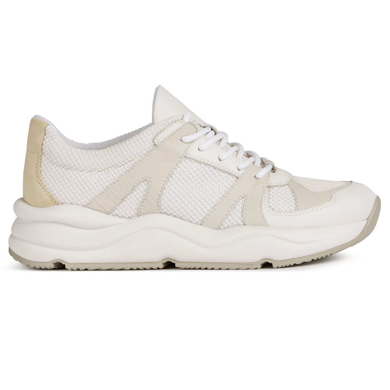 Geox - Sneakers en Cuir & Textile Topazio blanc/blanc cassé