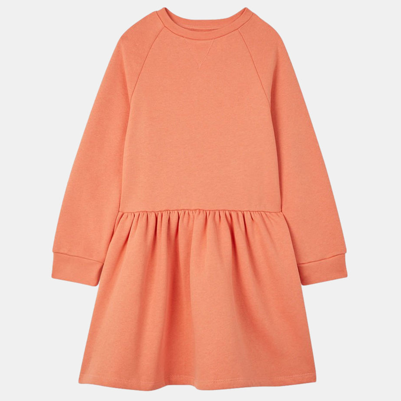 galeries lafayette & kids - robe en coton bio molletonné double orange