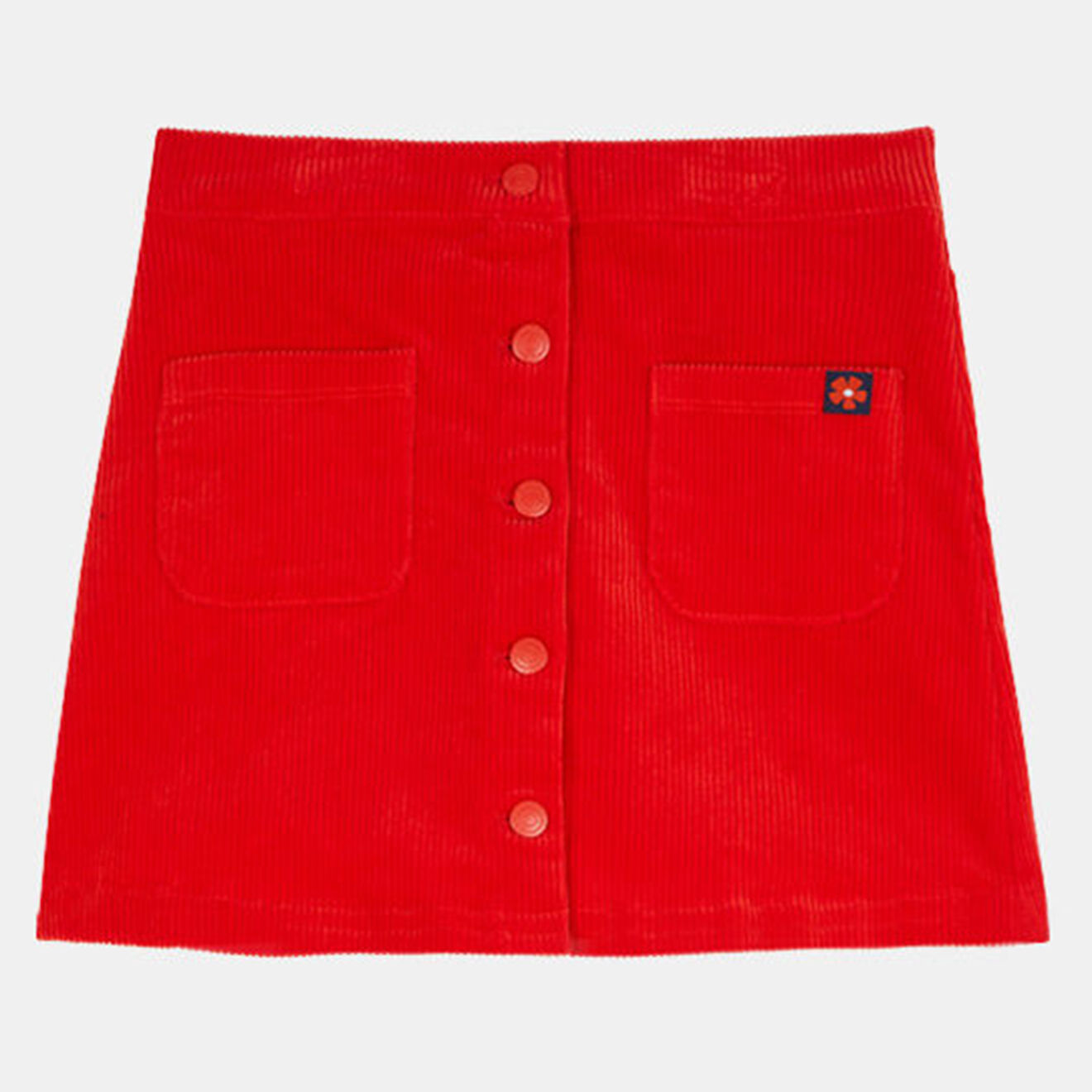 cadet rousselle - jupe en velours côtelé nada trapèze  rouge