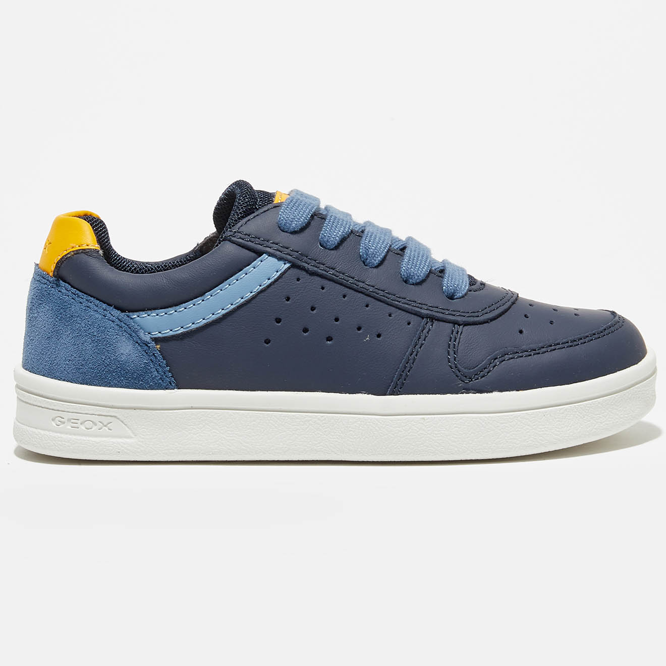 Geox - Sneakers en Cuir & Textile Djrock bleu/jaune