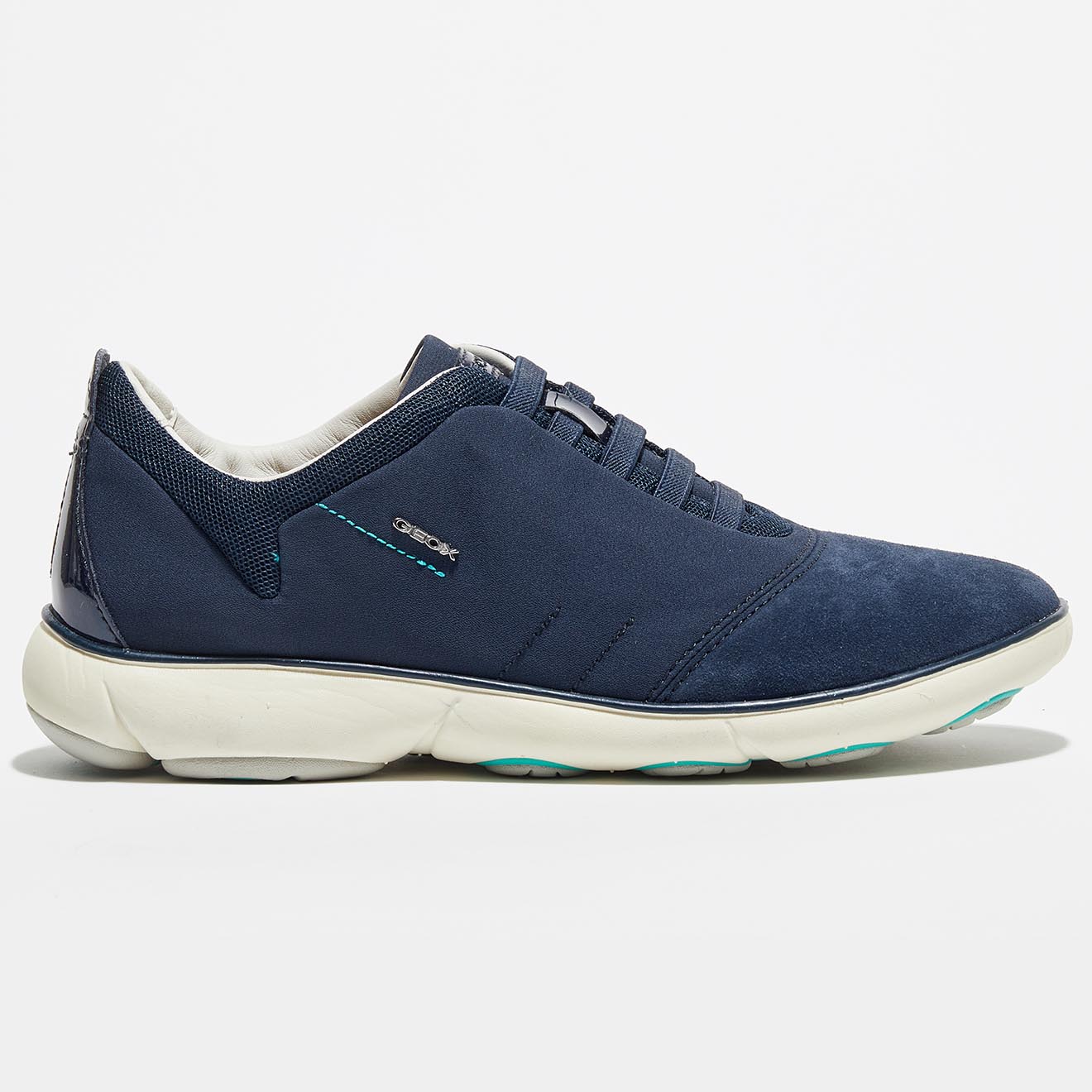 Geox - Sneakers en Velours de Cuir Nebula bleu marine