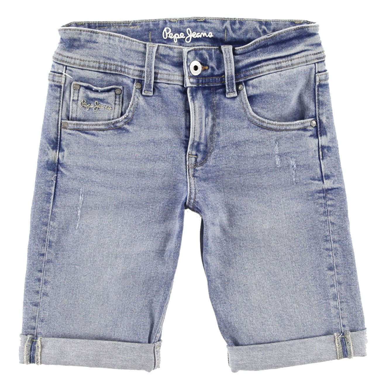 pepe jeans - short en jean becket bleu clair