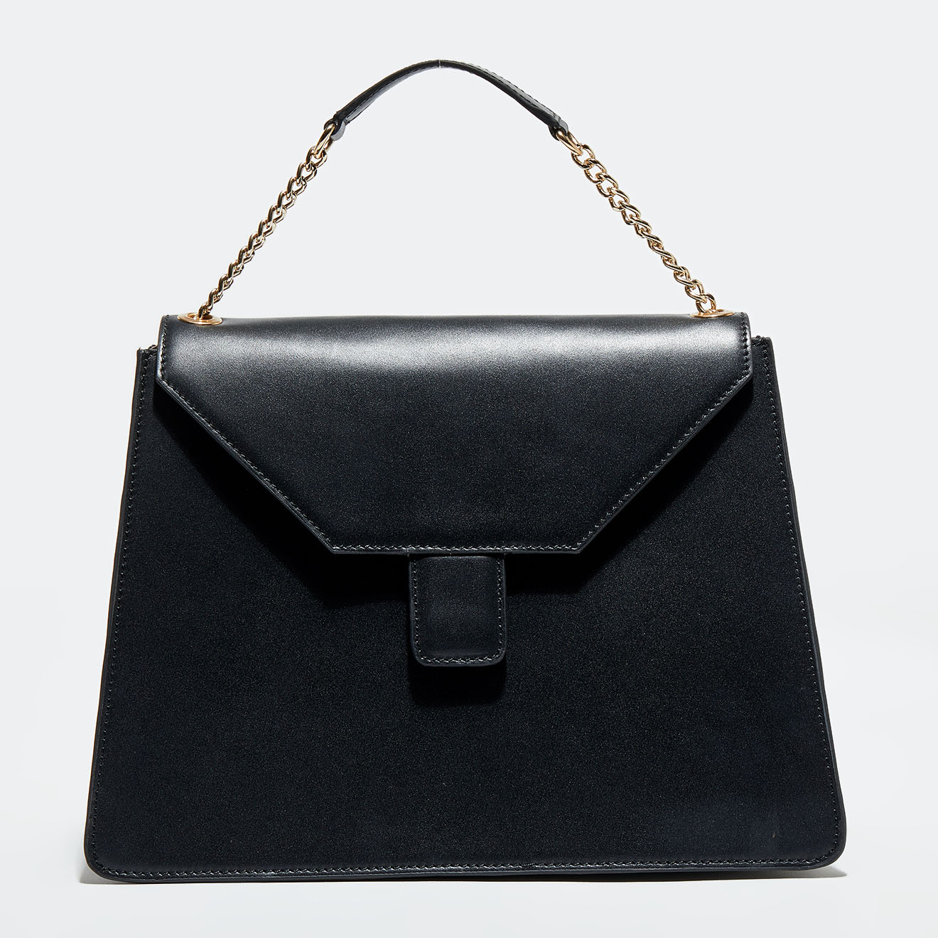 apologie studio - sac à main en cuir avec bandoulière marina noir - 34x31x14 cm