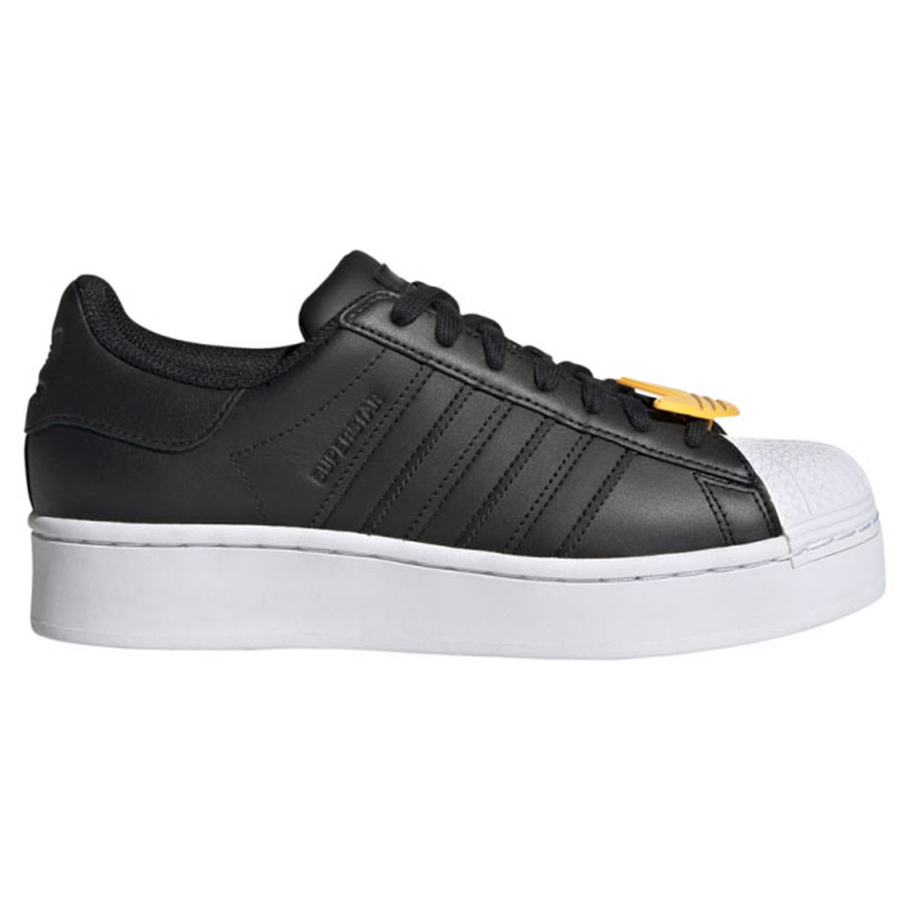 Adidas - Baskets plateforme en Cuir Superstar Bold noires