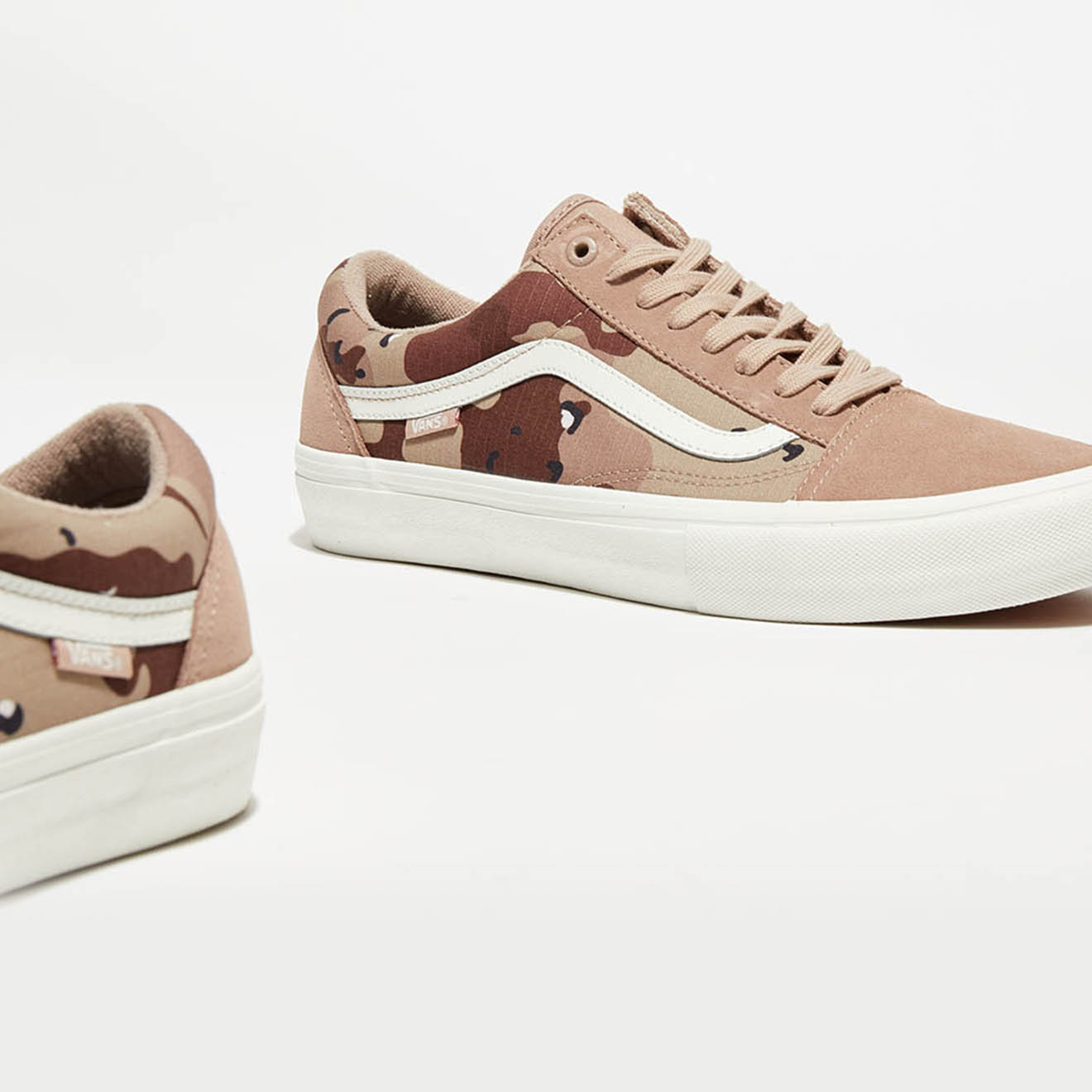 Vans - Sneakers en Toile & Velours de Cuir Old Skool Pro roses