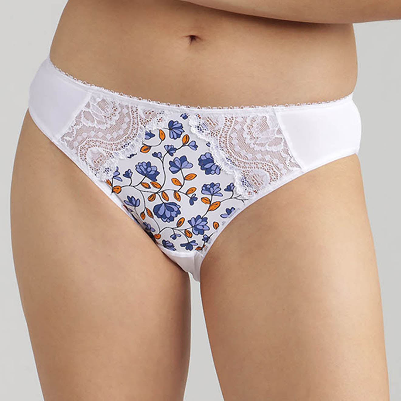 Playtex - Culotte Flower Elegance imprimé estival blanche