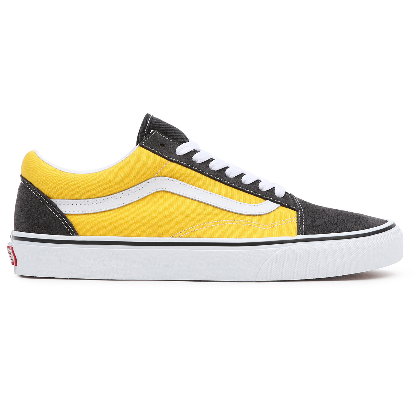 Vans - Sneakers en Velours de Cuir & Textile Old Skool gris/jaune