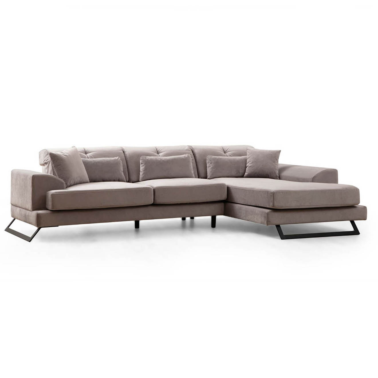 Atelier del Sofa - Canapé d'angle droit Frido gris clair - 308x190x92x100 cm