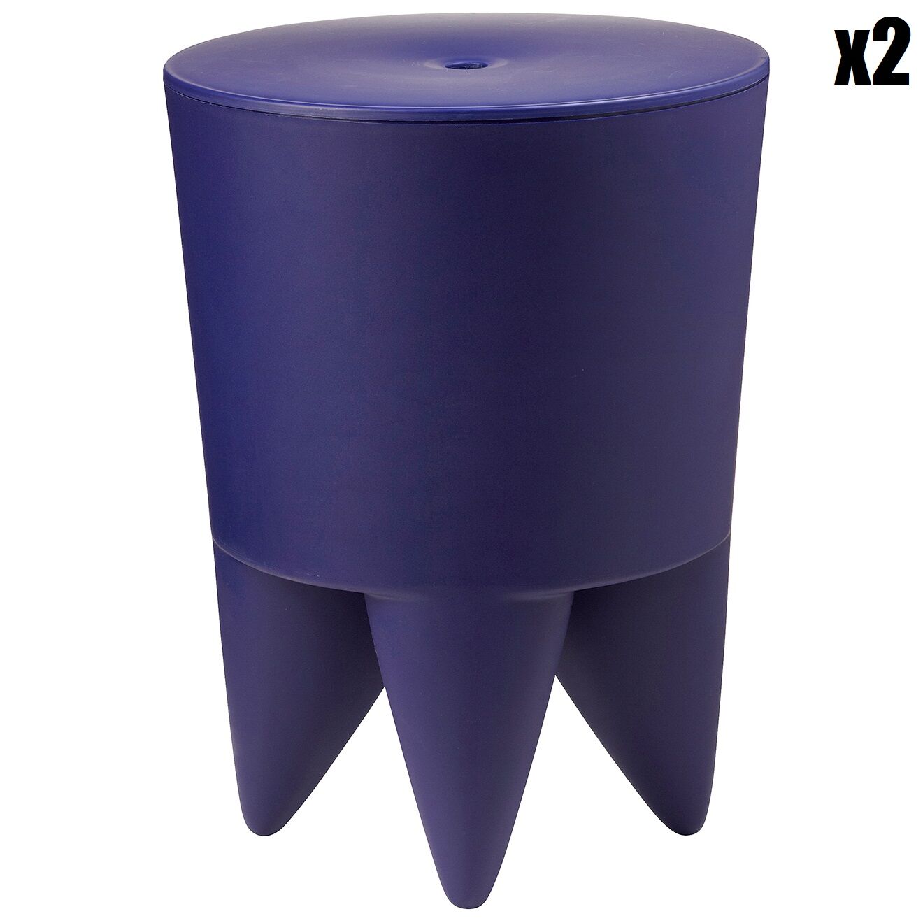 2 Tabourets Bubu Ier bleu violet - 32.5x32x5x43 cm