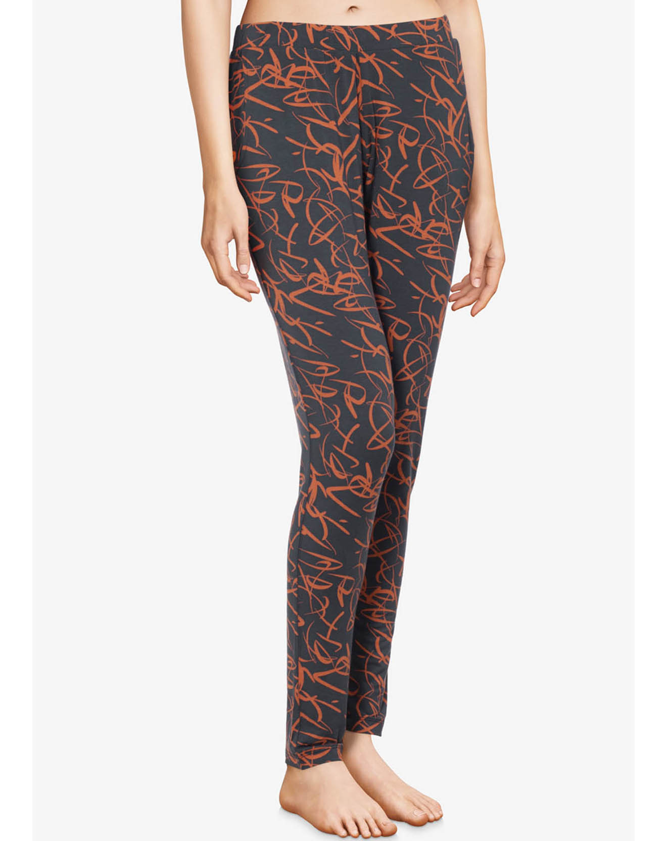 femilet - pantalon de pyjama volcano imprimé noir/orange